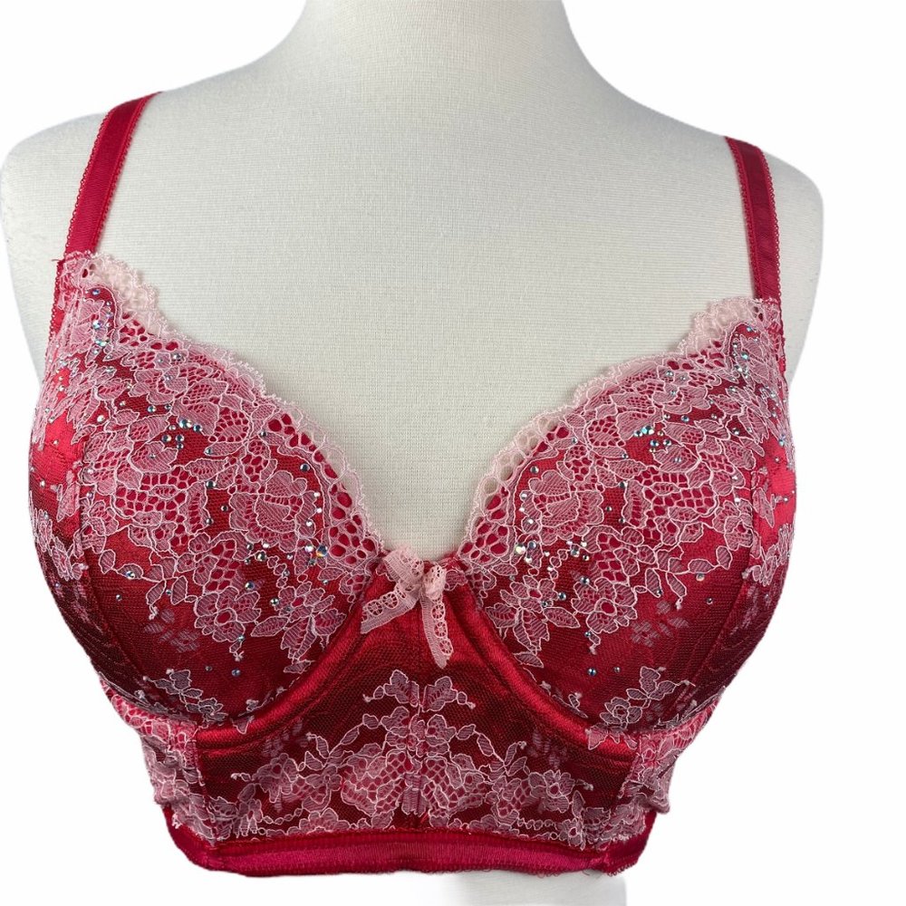 Victoria's Secret Sexy Demi Red Corset Bra 32DD